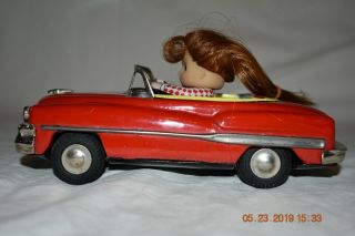 Vintage 1959 Japan Tin Litho Friction Car With Tin Bobby - Soxer Driver Ex/NM 2