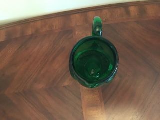 Mid - Century Modern Green Glass Owl Pitcher In 2