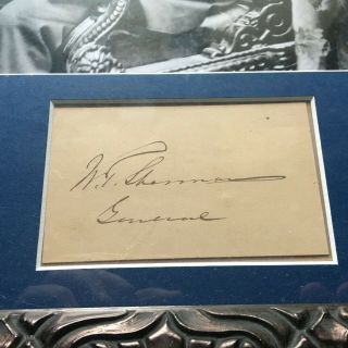 Authentic signed Cut Civil War Hero William Tecumseh Sherman Framed Archival Mat 2