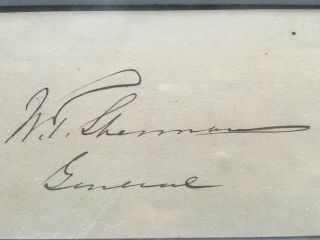 Authentic signed Cut Civil War Hero William Tecumseh Sherman Framed Archival Mat 4