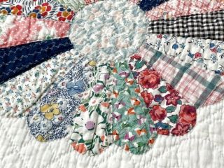 Cottage c 30s Dresden Plate QUILT Table Quilt Runner 52 x 13 1/2 3