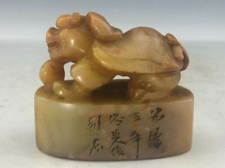 Chinese Exquisite Hand - Carved Dragon Turtle Carving Shoushan Stone Seal