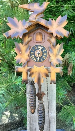 Hubert Herr German Cuckoo Clock Running And Complete