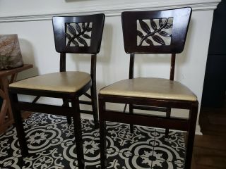 Rare Vintage Mid - Century Stakmore Folding Chairs