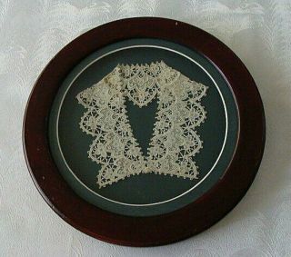 Gorgeous Framed Antique Hand Made Lace Collar Expert Needlelace