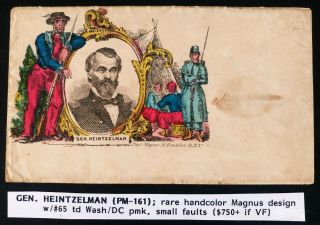 65 Civil War Patriotic - Rarely Seen Magnus General Heintzelman & Soldiers