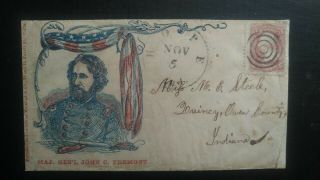 65 Civil War Patriotic - Rare Portrait Of General John C.  Fremont