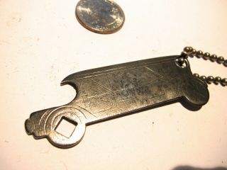 Antique Advertising Bottle Opener Early Bus W/gas Light Wrench Hagar Hardware