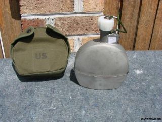 Military Us Thermos Type M1956 Artic Canteen With Cover & Cup