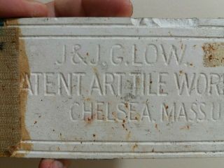 Rare unique Antique J & J.  G.  LOW 1880s Tile Chelsea,  Mass 5 14/16 X 2 14/16 INCH 6