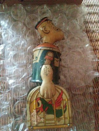 VINTAGE 1930s MARX POPEYE TIN LITHOGRAPH WIND UP TOY - WALKING - INCOMPLETE 3