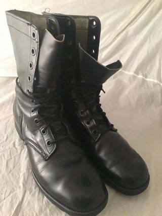Vietnam War Black Leather Army Military Issued Combat Boots 1968 Sz 11n