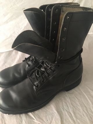 Vietnam War Black Leather Army Military Issued Combat Boots 1968 SZ 11N 3