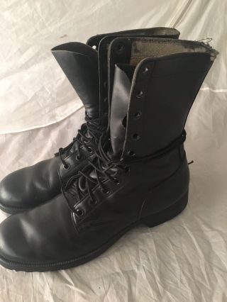 Vietnam War Black Leather Army Military Issued Combat Boots 1968 SZ 11N 4