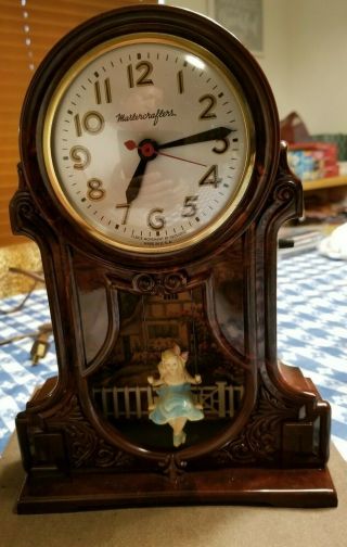 Non - Running Mastercrafters Electric Lighted Motion Clock Swinging Girl