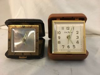 Vintage Elgin & Seth Thomas Travel Alarm Clocks Luminous Hands.  Tick & Tock