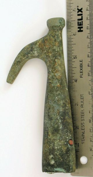 ANTIQUE HEAVY DUTY BRONZE NAUTICAL BOAT HOOK FOR GRABBING CLEAT LINES 7 