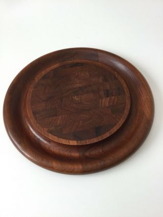 Dansk Design Denmark Ihq Teak Wood Round Mid Century Snack Tray 12 " Cheese Board