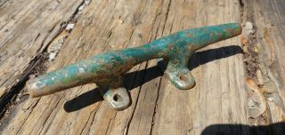 Vintage 6 " Dock Cleat Solid Bronze Painted Brass Sailboat Boating Marina Ship
