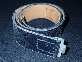 Ww2 German Army Wehrmacht Enlisted Nco Black Leather Belt 1942 Dated - Orig