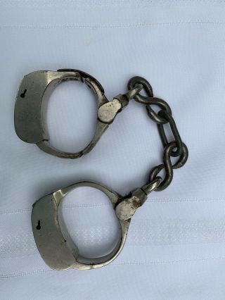 Antique Handcuffs 1882 - 1884 No Key Pat Nov 23 82 Nov 18 84 Marked T In A Circle