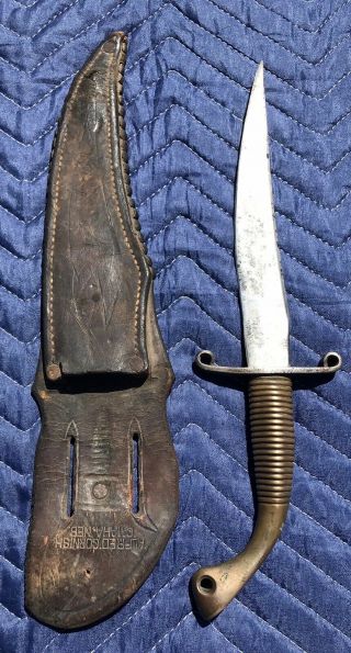 Ww2 Floyd Nichols Fighting Knife W/original Alfred Cornish Scabbard Early Issue