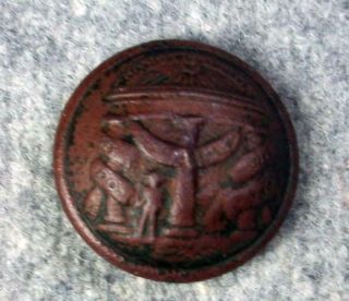Antique Civil War Confederate Georgia State Seal Coat Button