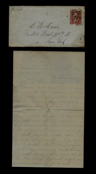 36th Massachusetts Infantry Civil War Letter - Battle Of Blue Springs Tennessee