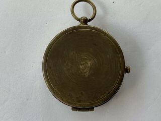 Vintage German Made Compass Brass Black Face