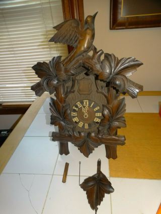 Antique Unique Cuckoo Clock - " To Miss M Stevens Kaining Yang Hang May 1938 "