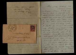64th York Infantry Civil War Letter In Hospital From Battle Fair Oaks Wound