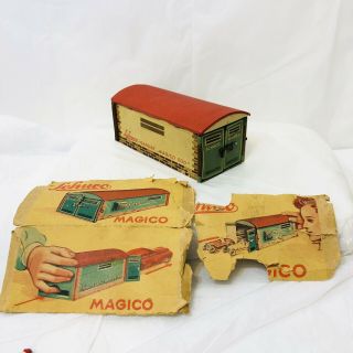 Vintage Schuco Magico 500 Tin Garage Tin Toy Made In Us Zone Germany Doors Work