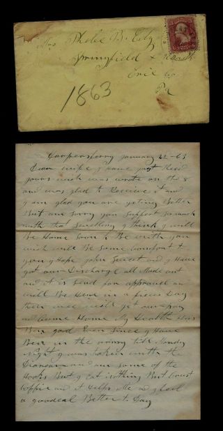 14th Pennsylvania Cavalry Civil War Letter Written From Harper 