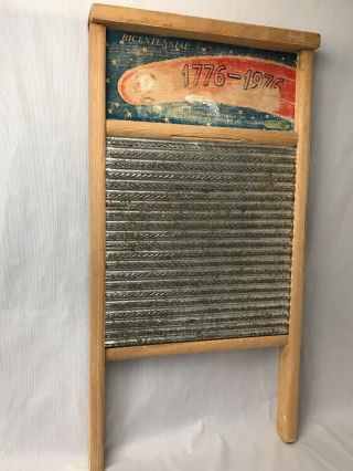 Vintage 24 " H Columbus Washboard Co 1776 - 1976 Bicentennial No 2072 Laundry Decor