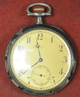 Vintage 1912 Longines 900 Silver Pocket Watch,  Size 16,  Running