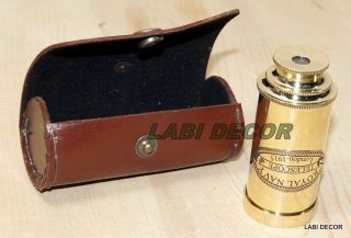 Antique Brass Telescope Leather Carry Case And Vintage Nautical Telescope 6 Inch