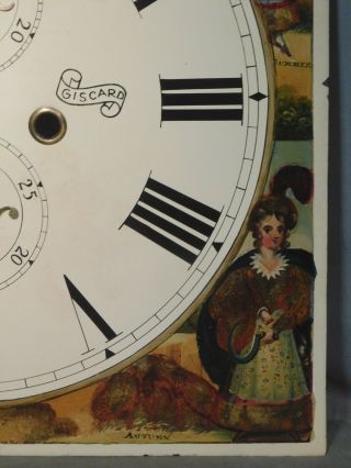 Antique Grandfather Clock Dial Oil Painting Robert Burns Cotter’s Saturday Cat 7