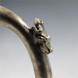 COLLECTIBLE CHINESE SILVER COPPER INLAID JADE HANDMADE DRAGON SMOKE PIPE 4