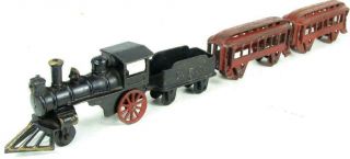 Jones & Bixler Antique Cast Iron Train 4 Piece Passenger Car Set