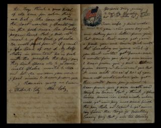 14th Pennsylvania Cavalry CIVIL WAR LETTER - Slept on Horse Waiting for Attack 2