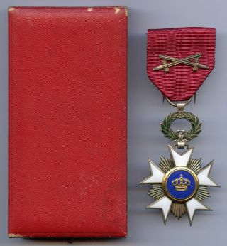 Belgium Medal Military Order Of The Crown Knights With Box Grade