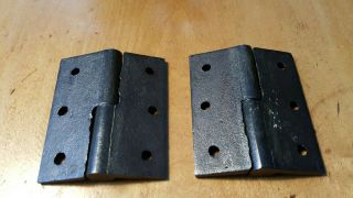 2x Antique Cast Iron Lift Off Left Hand Butt Door Hinges 3 x 2 1/2 2