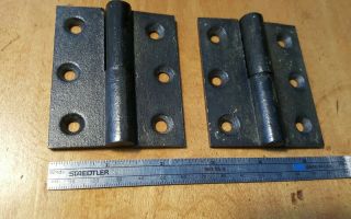 2x Antique Cast Iron Lift Off Left Hand Butt Door Hinges 3 x 2 1/2 4