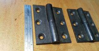 2x Antique Cast Iron Lift Off Left Hand Butt Door Hinges 3 x 2 1/2 5