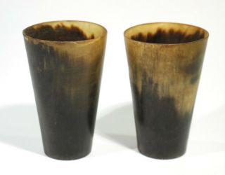 Antique Scottish Cow Horn Cups.