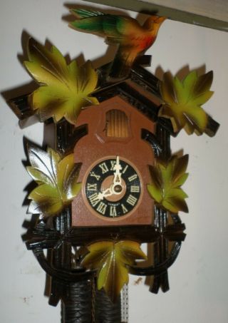 Unusual German Black Forest Large Hand Carved Cuckoo Clock