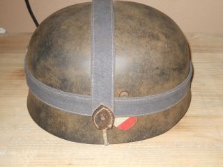 M - 38 Fallshimjaer Helmet & Liner,  Dual Decal,  Luftwaffe Bread Bag Strap.  Loook