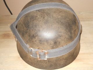 m - 38 fallshimjaer helmet & liner,  dual decal,  luftwaffe bread bag strap.  loook 3