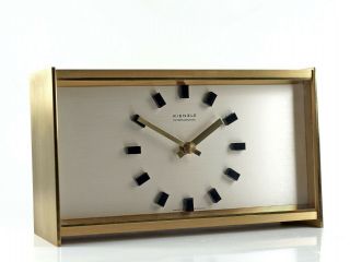 Kienzle German Retro Vintage Mid - Century Modernist Panton Era Brass Desk Clock