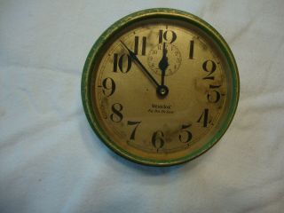 Westclox Big Ben Deluxe Green Crackle Alarm Clock Ca.  1920 
